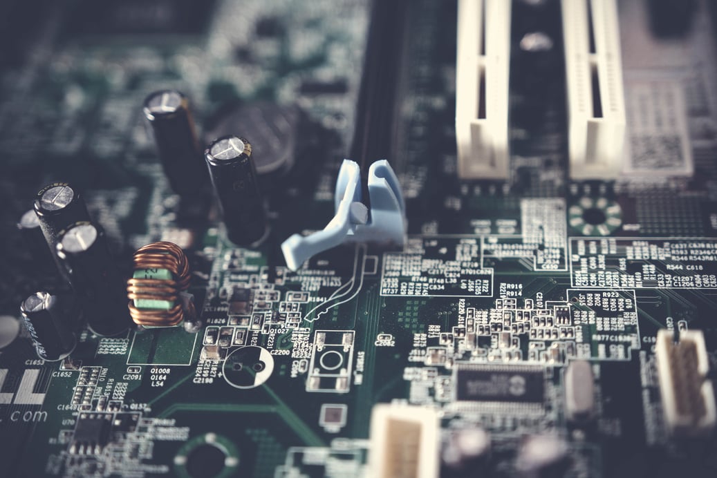 Tilt-shift Photography of Motherboard